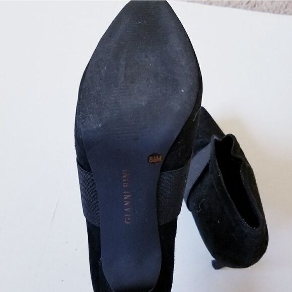 Gianni Bini Leather Black Heeled Booties - Picture 3 of 8